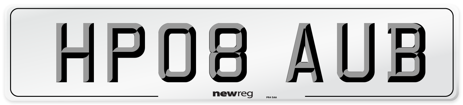 HP08 AUB Number Plate from New Reg